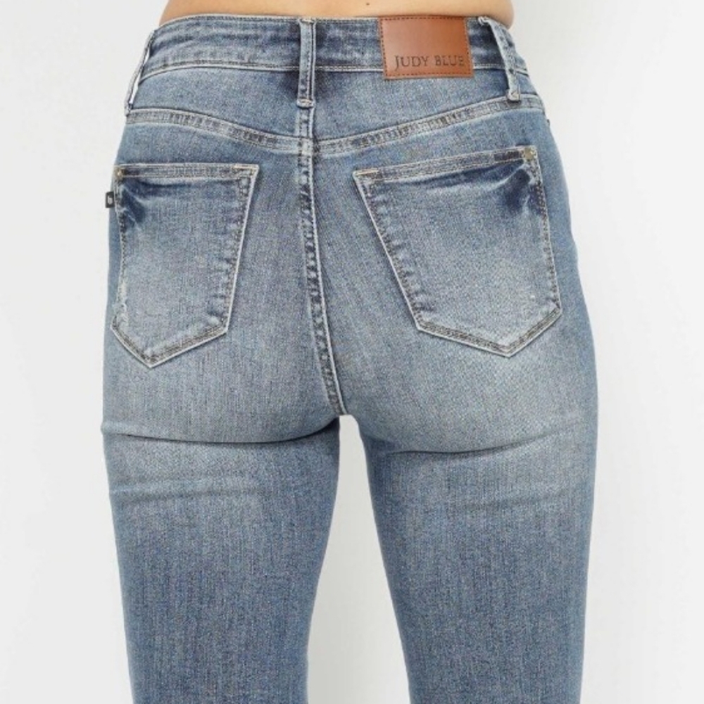 Skinny Judy Blue High-Rise Tummy Control Stretch Denim Jeans Slim Ankle Pants - Picture 9 of 15